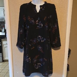 H&M Dark Dress with Colorful Floral Pattern
